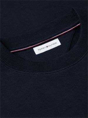 blue flag embroidery crew neck sweatshirt for men tommy hilfiger