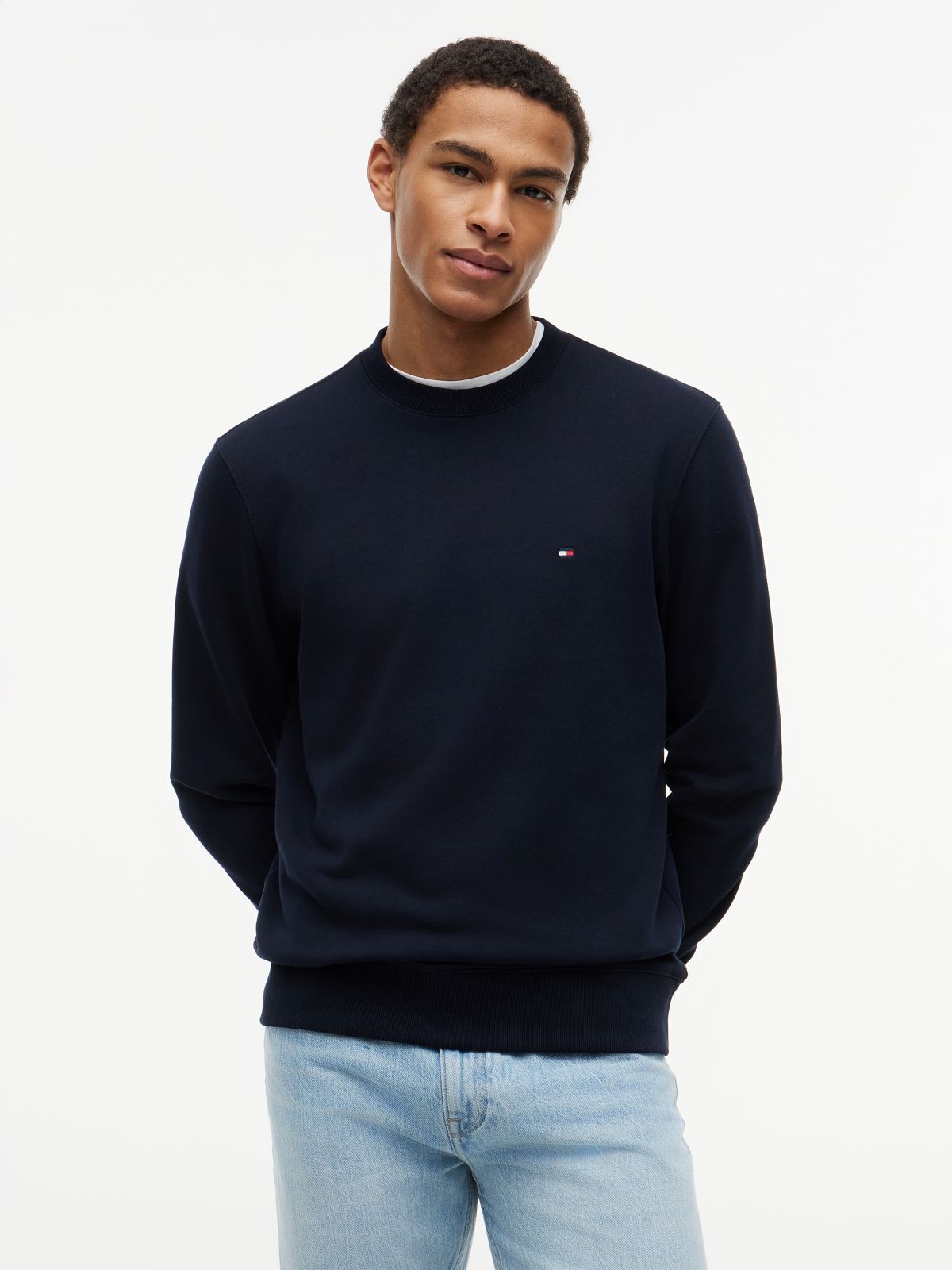 Terry Crew Neck Sweatshirt — Blue