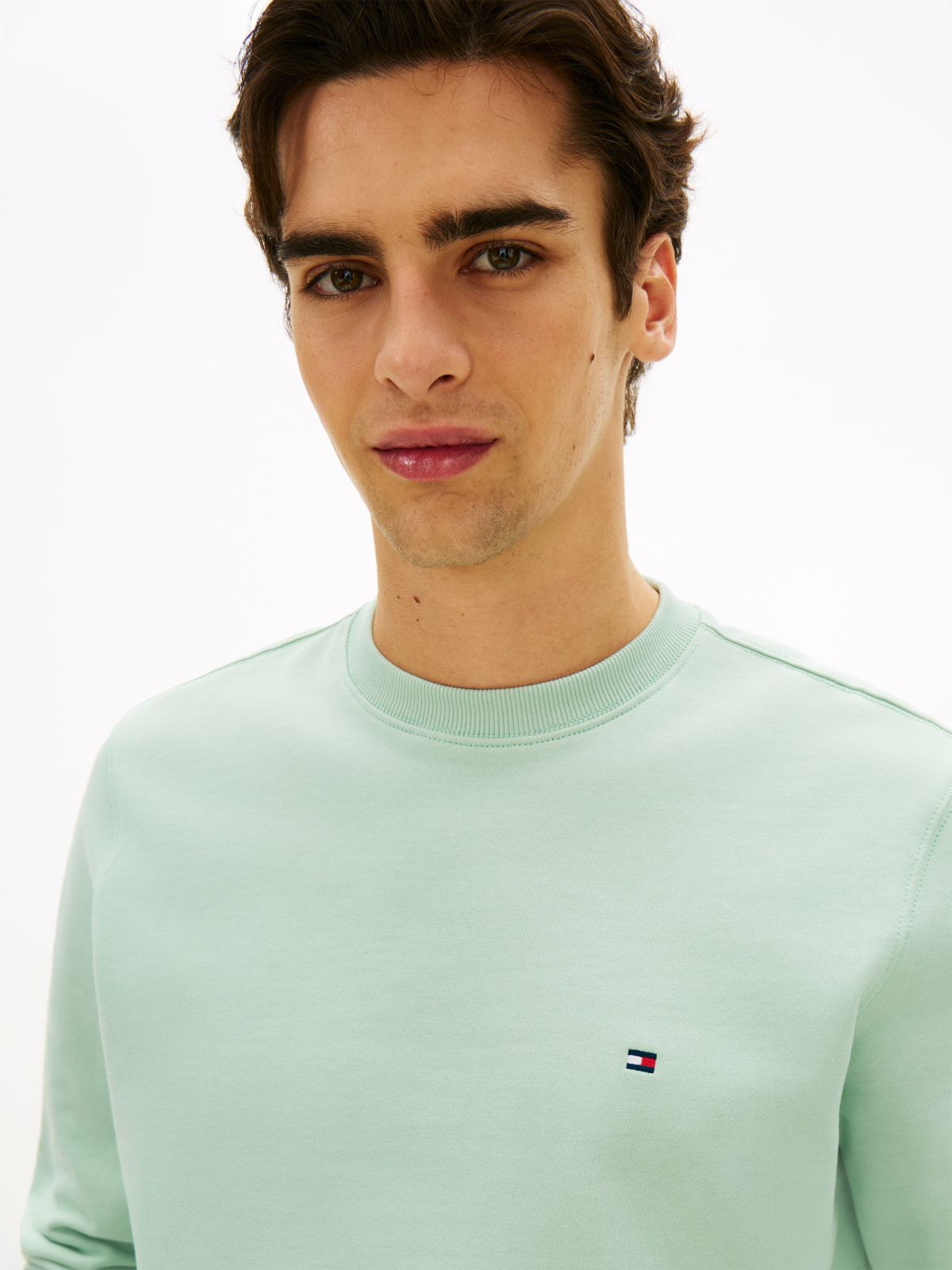 Terry Crew Neck Sweatshirt — Green