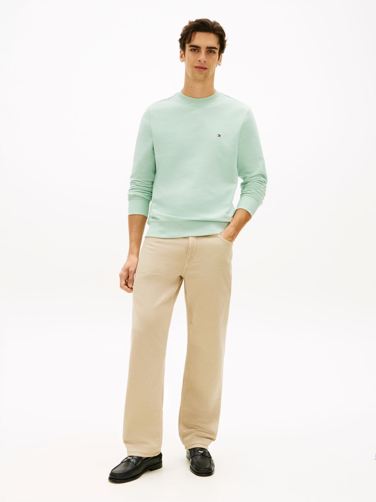 Terry Crew Neck Sweatshirt — Green