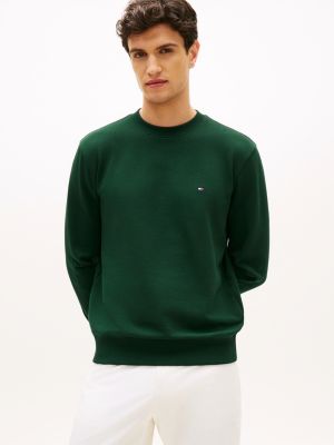 green flag embroidery crew neck sweatshirt for men tommy hilfiger