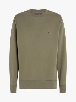 green flag embroidery crew neck sweatshirt for men tommy hilfiger