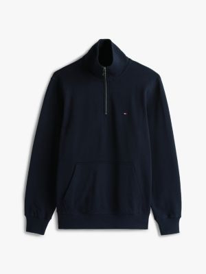 blue flag embroidery quarter-zip sweatshirt for men tommy hilfiger