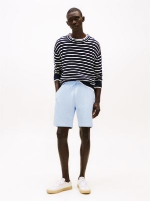 blue sweat-shorts mit aufgestickter flag für herren - tommy hilfiger