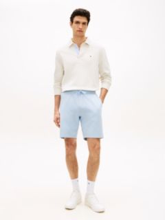Flag Embroidery Terry Sweat Shorts — Blue 1