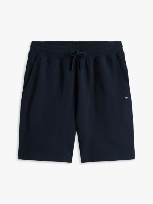 blau sweat-shorts mit aufgestickter flag für herren - tommy hilfiger