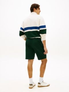 Flag Embroidery Terry Sweat Shorts — Green 4