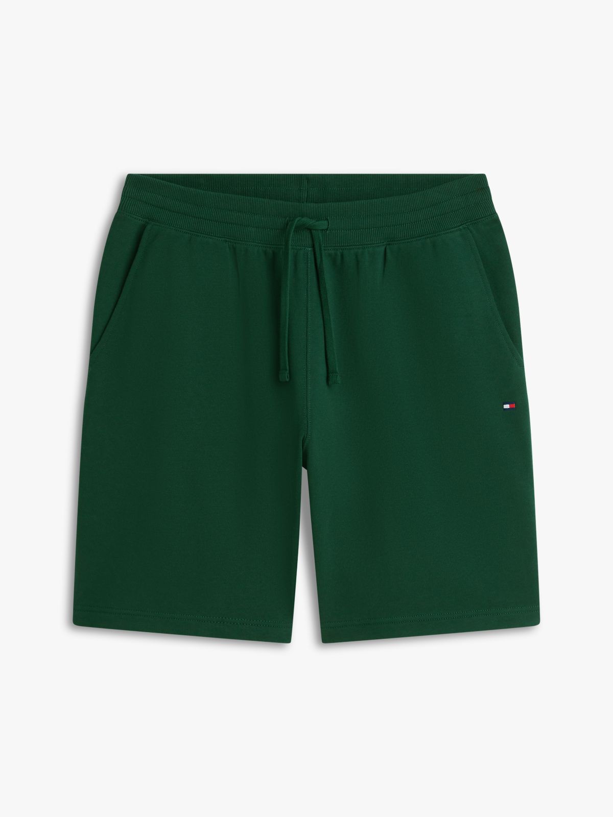 Flag Embroidery Terry Sweat Shorts — Green