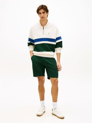 short de jogging en tissu éponge à drapeau green pour hommes tommy hilfiger