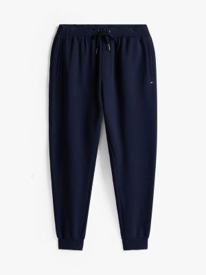 blau jogginghose mit flag-stickerei und tunnelzug für herren - tommy hilfiger