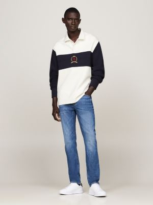 jeans bleecker th flex slim fit blu da uomini tommy hilfiger