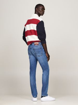 jeans bleecker th flex slim fit blu da uomini tommy hilfiger