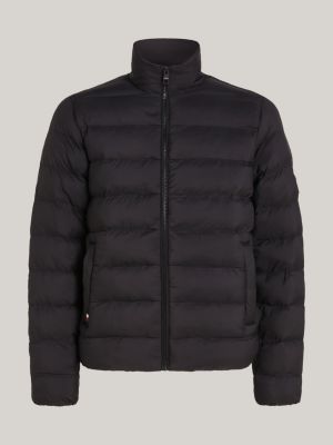 black thermal insulated padded jacket for men tommy hilfiger