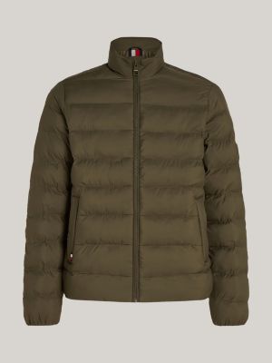 giubbino termico imbottito khaki da uomini tommy hilfiger