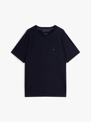 blue flag embroidery crew neck t-shirt for men tommy hilfiger