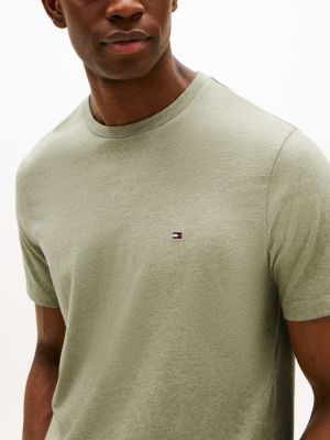 green flag embroidery crew neck t-shirt for men tommy hilfiger