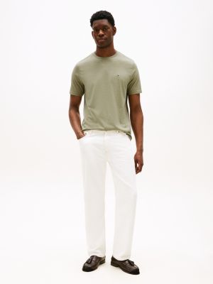 green flag embroidery crew neck t-shirt for men tommy hilfiger