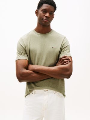 green flag embroidery crew neck t-shirt for men tommy hilfiger