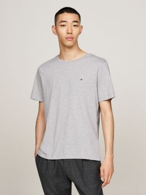 Crew Neck Heathered T Shirt Grey Tommy Hilfiger