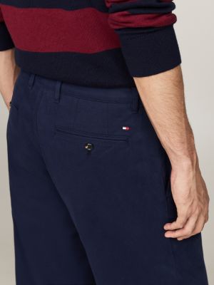 blue brushed twill tapered chinos for men tommy hilfiger