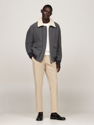chino droit denton infroissable beige pour hommes tommy hilfiger