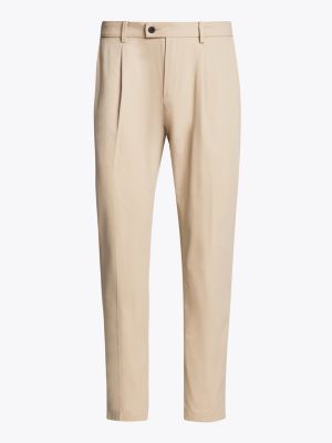 chino droit denton infroissable beige pour hommes tommy hilfiger