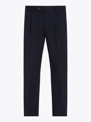 chino droit denton infroissable bleu pour hommes tommy hilfiger