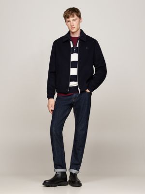 blue wool blend ivy jacket for men tommy hilfiger