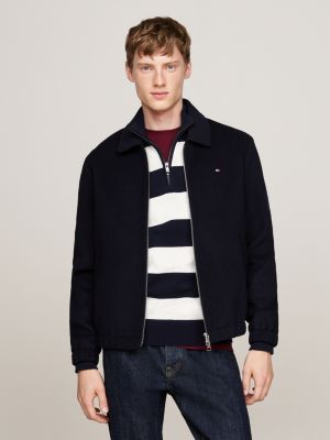 blue wool blend ivy jacket for men tommy hilfiger