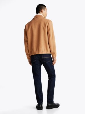 khaki ivy jacke mit hohem wollanteil für herren - tommy hilfiger