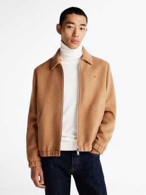 khaki ivy jacke mit hohem wollanteil für herren - tommy hilfiger