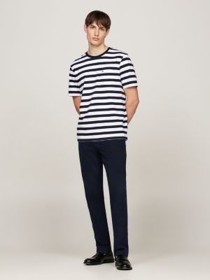 blau regular fit t-shirt mit brusttasche für herren - tommy hilfiger