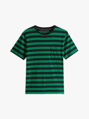 t-shirt regular fit con tasca sul petto multicolore da uomini tommy hilfiger