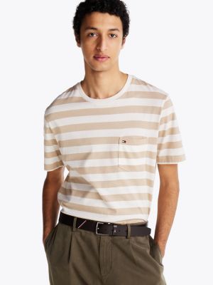 multi regular fit t-shirt met borstzak voor heren - tommy hilfiger