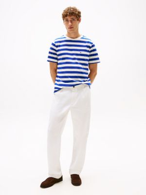 t-shirt regular fit con tasca sul petto multicolore da uomini tommy hilfiger