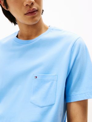 blue patch pocket t-shirt for men tommy hilfiger