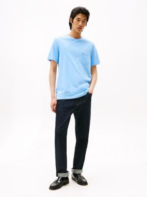 blue patch pocket t-shirt for men tommy hilfiger