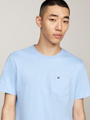 blue patch pocket t-shirt for men tommy hilfiger