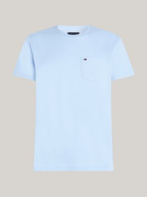 blue patch pocket t-shirt for men tommy hilfiger