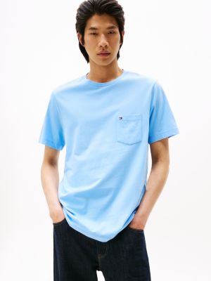 blue patch pocket t-shirt for men tommy hilfiger