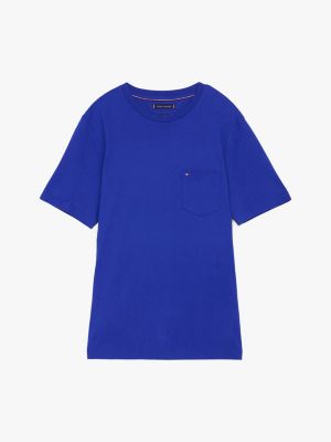 blue patch pocket t-shirt for men tommy hilfiger