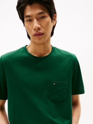 green patch pocket t-shirt for men tommy hilfiger