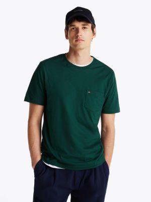 green patch pocket t-shirt for men tommy hilfiger