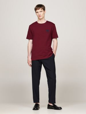 purple logo embroidery t-shirt for men tommy hilfiger