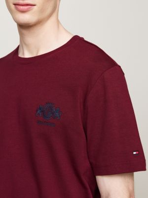 purple logo embroidery t-shirt for men tommy hilfiger