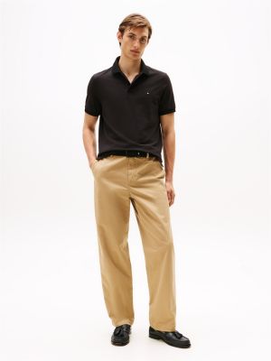 schwarz performance th flex regular fit poloshirt für herren - tommy hilfiger