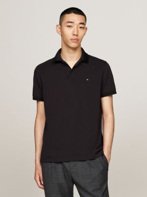 polo sport th flex regular fit black da uomini tommy hilfiger