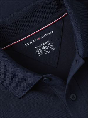 polo coupe standard performance en piqué bleu pour hommes tommy hilfiger