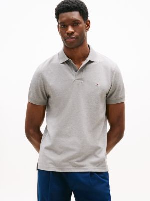 grey performance th flex regular polo voor heren - tommy hilfiger