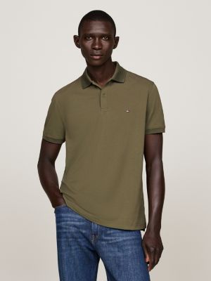 khaki sport th flex regular polo shirt for men tommy hilfiger